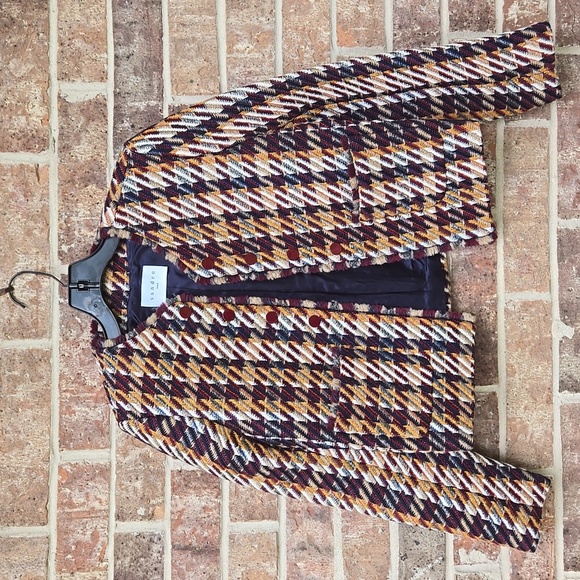 SANDRO Marianne Wool-blend Tweed Jacket Size 36 NWT - Picture 3 of 10